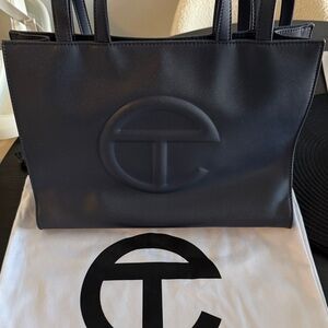 Telfar Navy Shopping Bag (Medium)